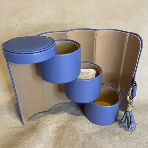 Vlando Viaggio Small Jewelry Travel Case with Tassel Periwinkle Purple Embossed